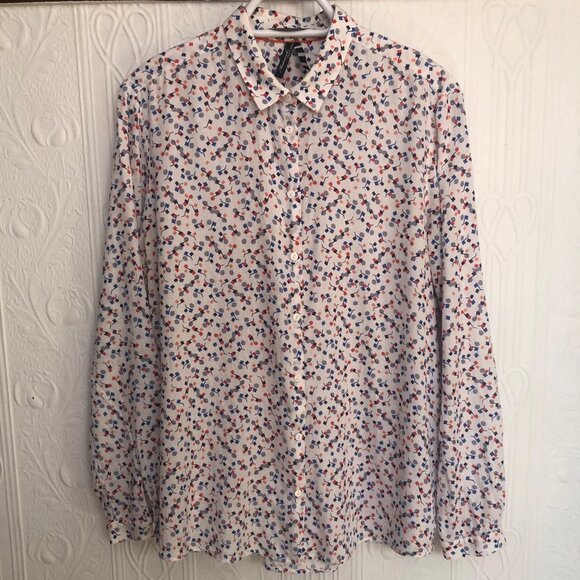 Saint-James Tops - Saint-James orange and blue pattern shirt blouse size 42 EU or size 10 to 12 US